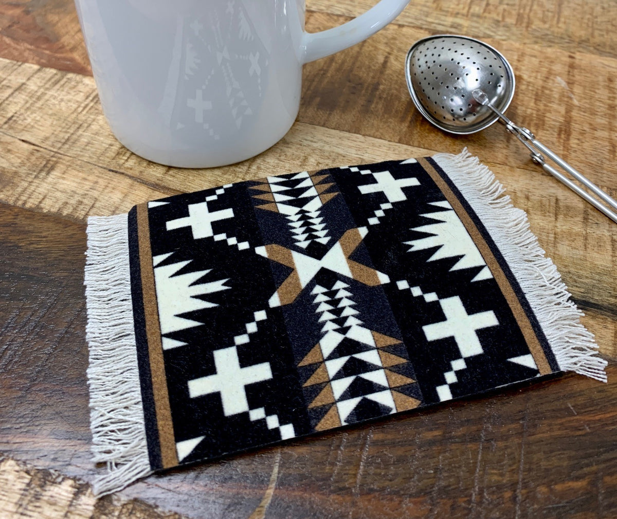 Pendleton 幾何学模様 ウールラグ Pendleton® Spider Rock CoasterRug Set – MouseRugs by FiberLok