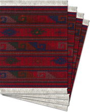 Load image into Gallery viewer, Deep Red Zapotec Coaster Rug Set