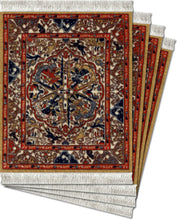 Load image into Gallery viewer, Dusty Gold Ancient Oriental Coaster Rug Set