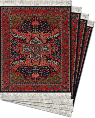 Art-Deco Sarouk Coaster Rug Set