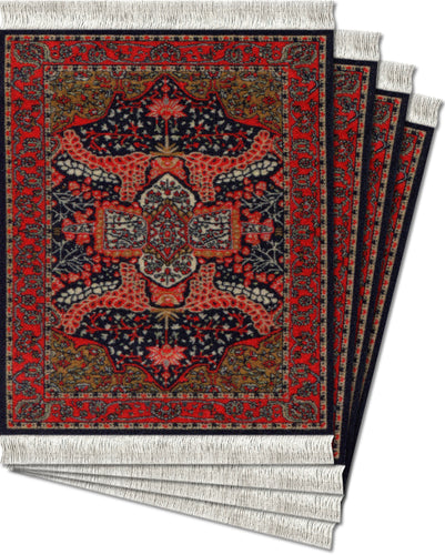 Art-Deco Sarouk Coaster Rug Set