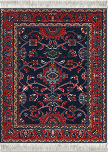 Deep Blue Bergamo Mouse Rug