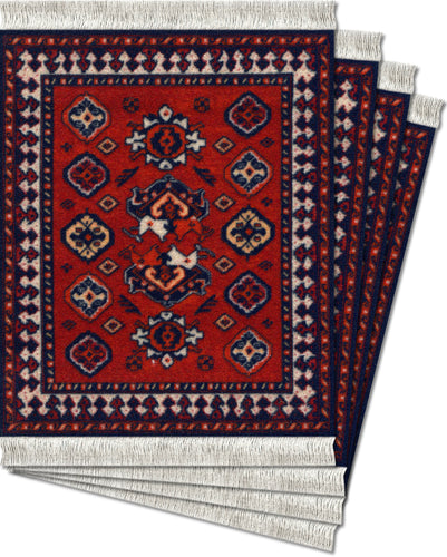 Early Turkmen Coaster Rug Set