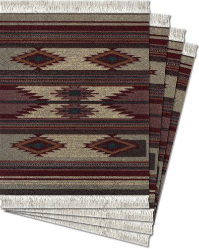 Earthtone Southwest Coaster Rug Set