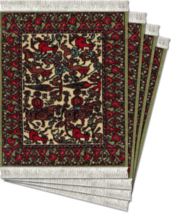 Jade Fars Pictorial Coaster Rug Set