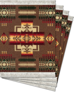 Chief Joseph Khaki Repeat Coaster Rug Set